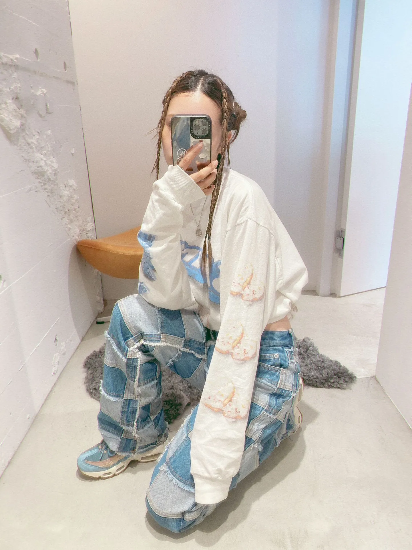 SAINT Mxxxxxx HEART COOKIES L/S TEE/WHT Love Oreo printed long sleeves Off-white S-XL Customized co-branded main mark/wash mark Correct version Ready-made garments washed and distressed VINTAGE feeling Top-notch printing technology Perfect restoration